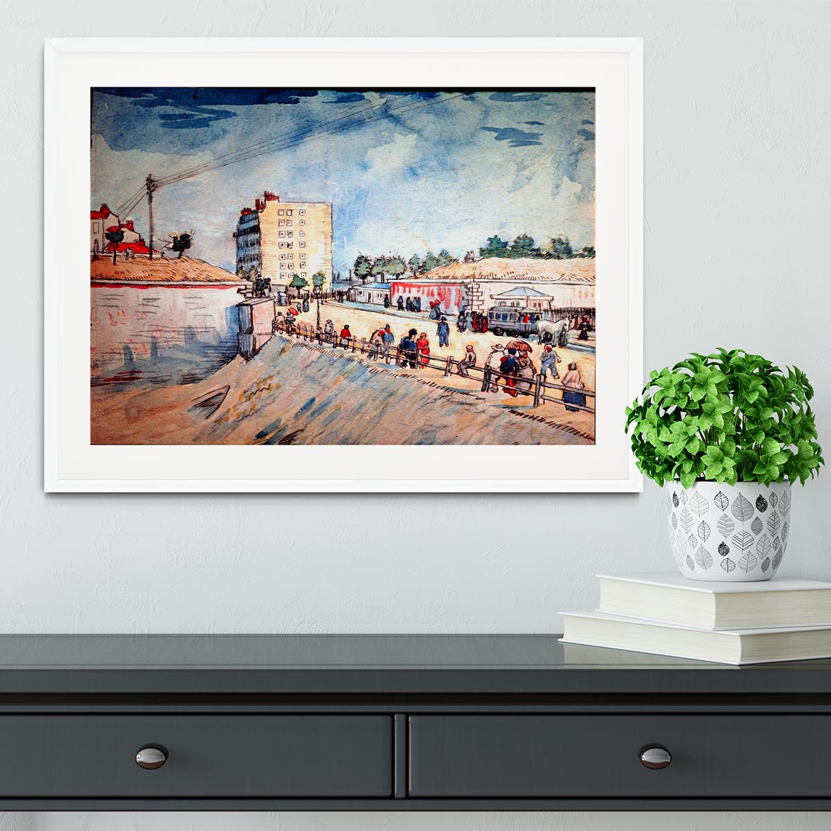 Gate in the Paris Ramparts by Van Gogh Framed Print - Canvas Art Rocks - 5