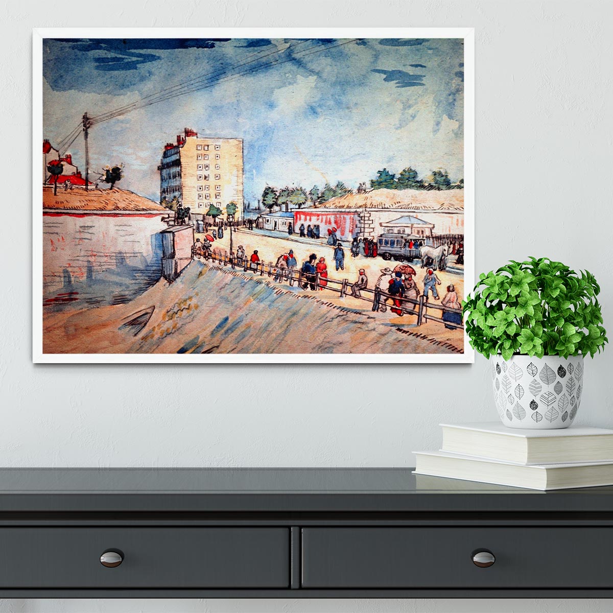 Gate in the Paris Ramparts by Van Gogh Framed Print - Canvas Art Rocks -6