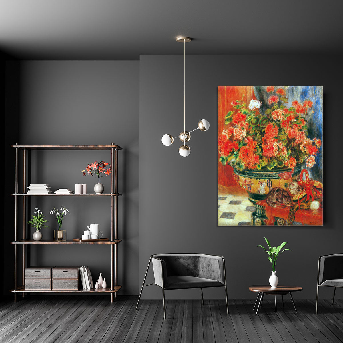 Geraniums and cats by Renoir Canvas Print or Poster - Canvas Art Rocks - 5