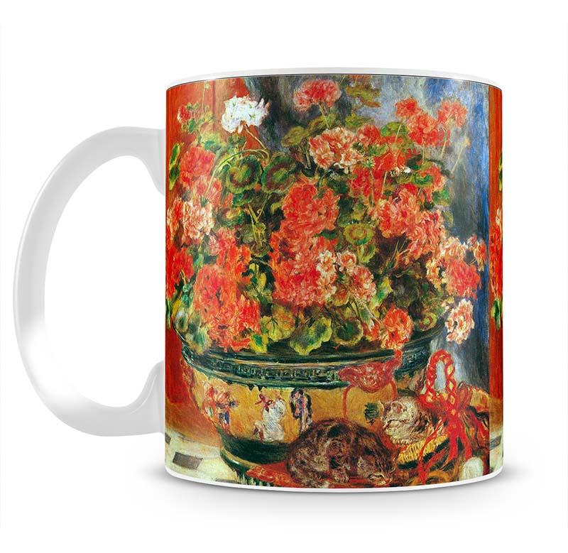 Geraniums and cats by Renoir Mug - Canvas Art Rocks - 2