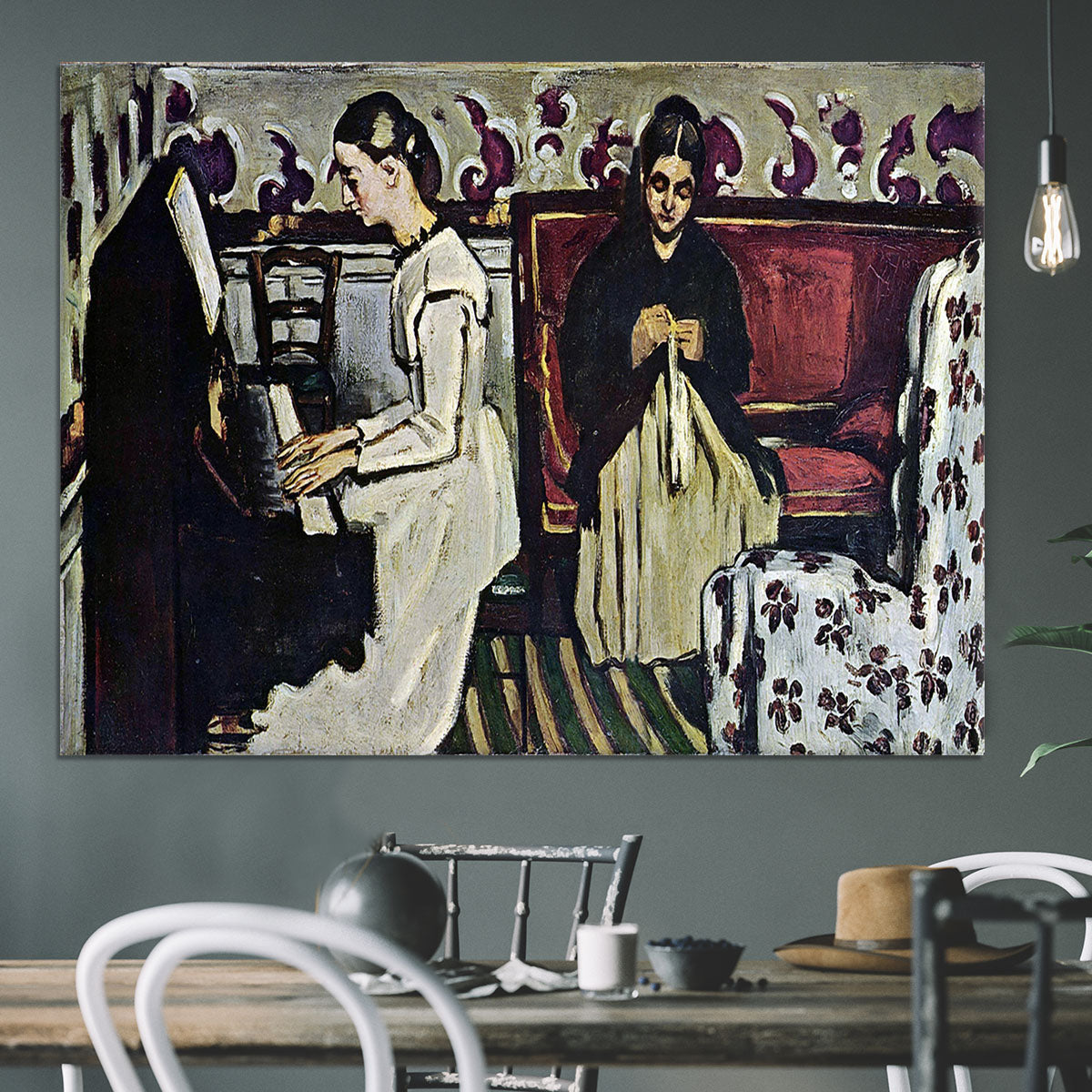 Girl at Piano by Cezanne Canvas Print or Poster - Canvas Art Rocks - 3