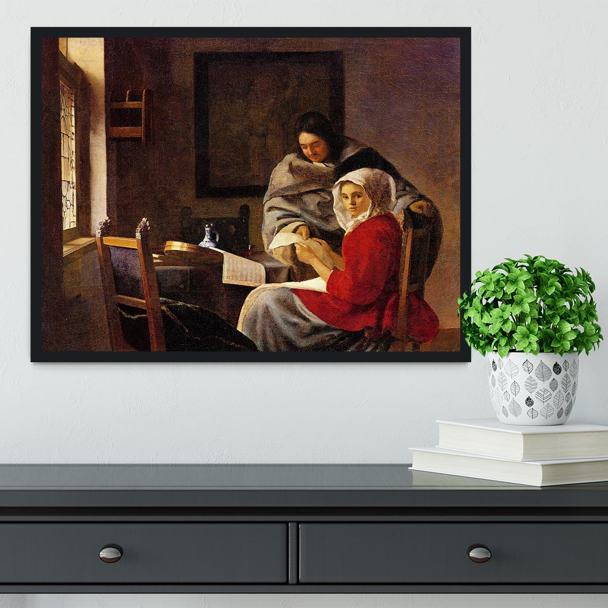 Girl interrupted in her music Framed Print - Canvas Art Rocks - 2