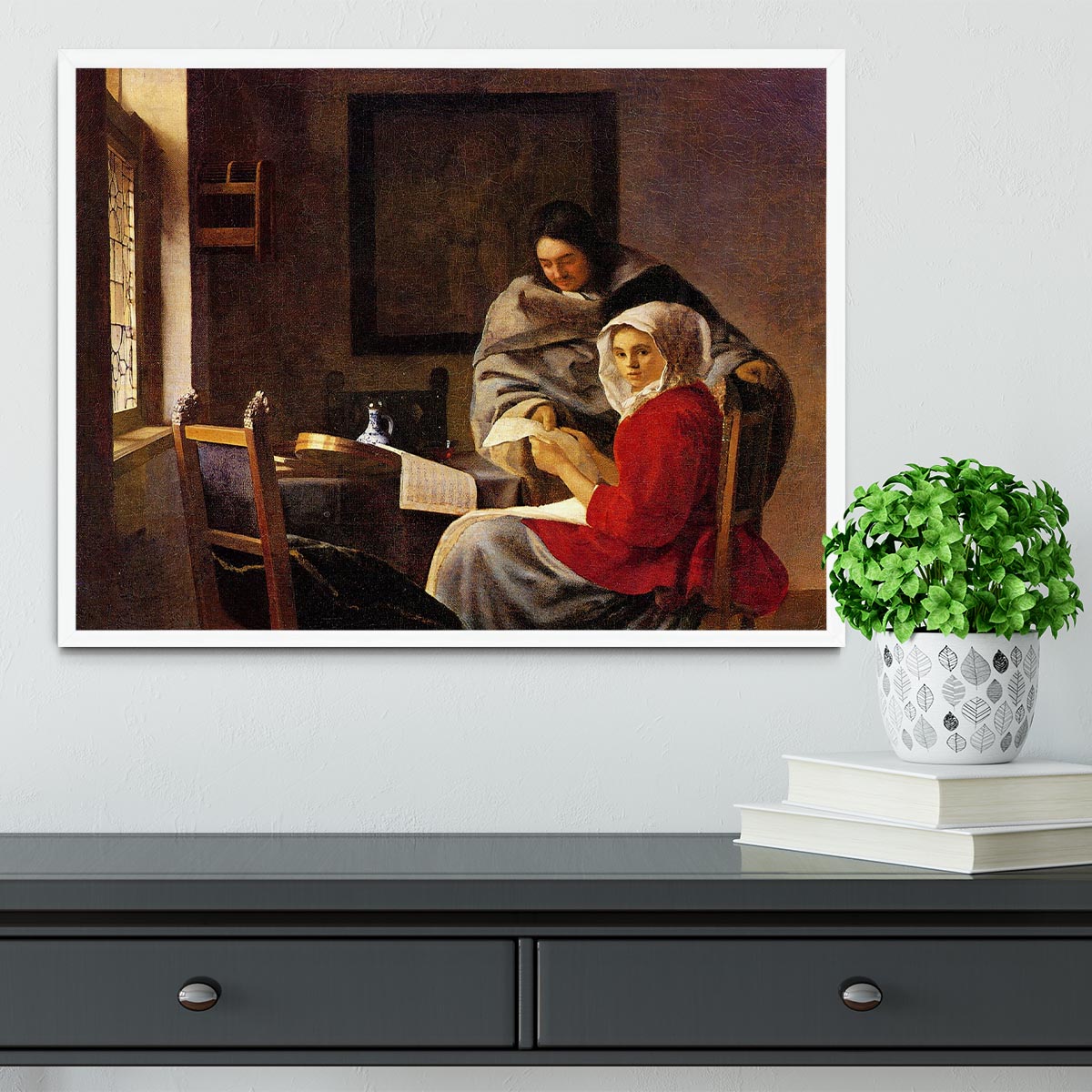 Girl interrupted in her music Framed Print - Canvas Art Rocks -6