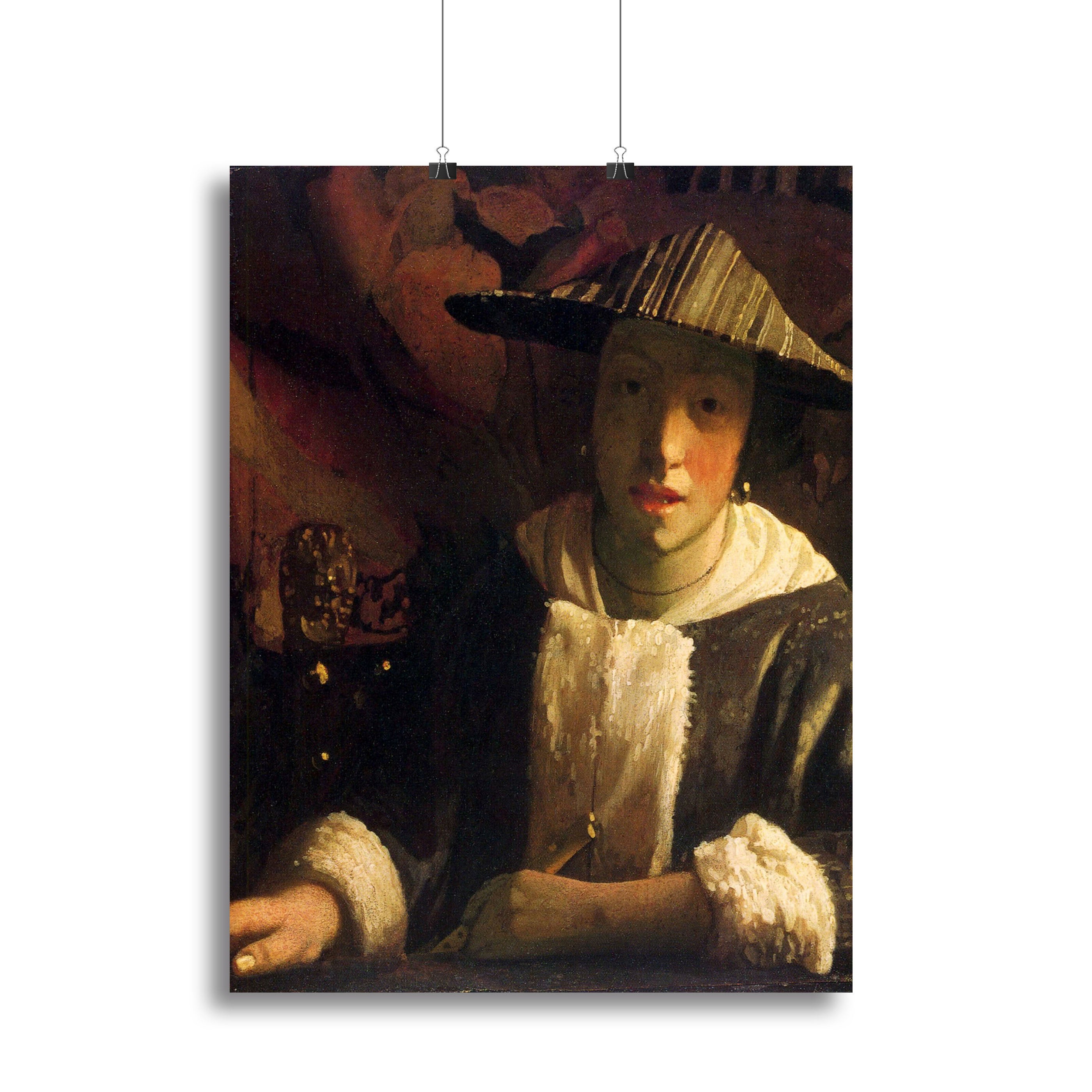 Girl with a flute by Vermeer Canvas Print or Poster - Canvas Art Rocks - 2