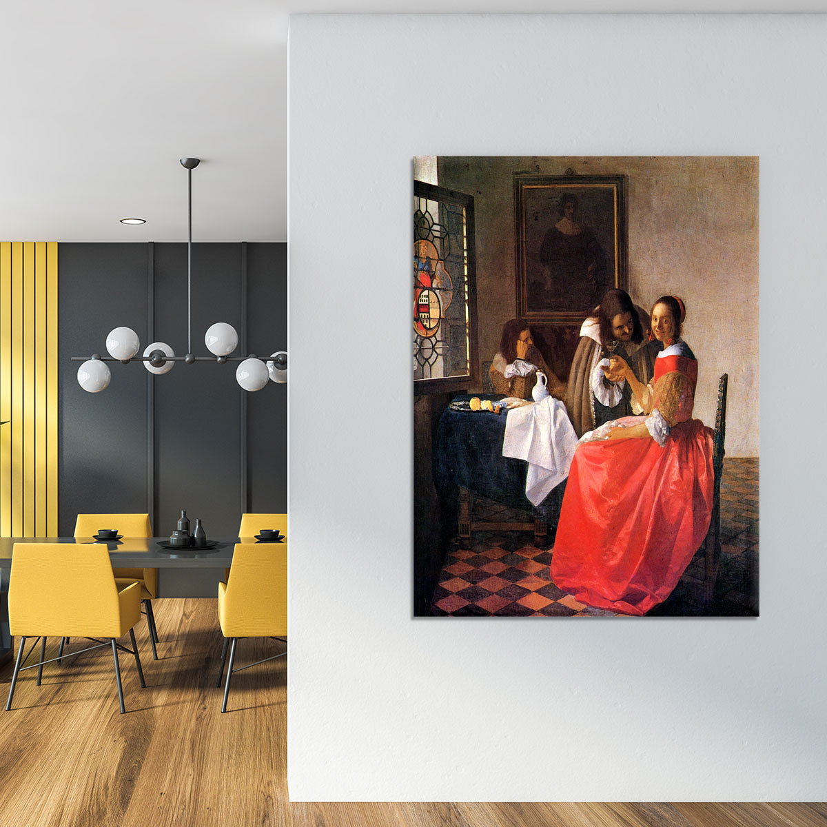 Girl with a wine glass by Vermeer Canvas Print or Poster - Canvas Art Rocks - 4