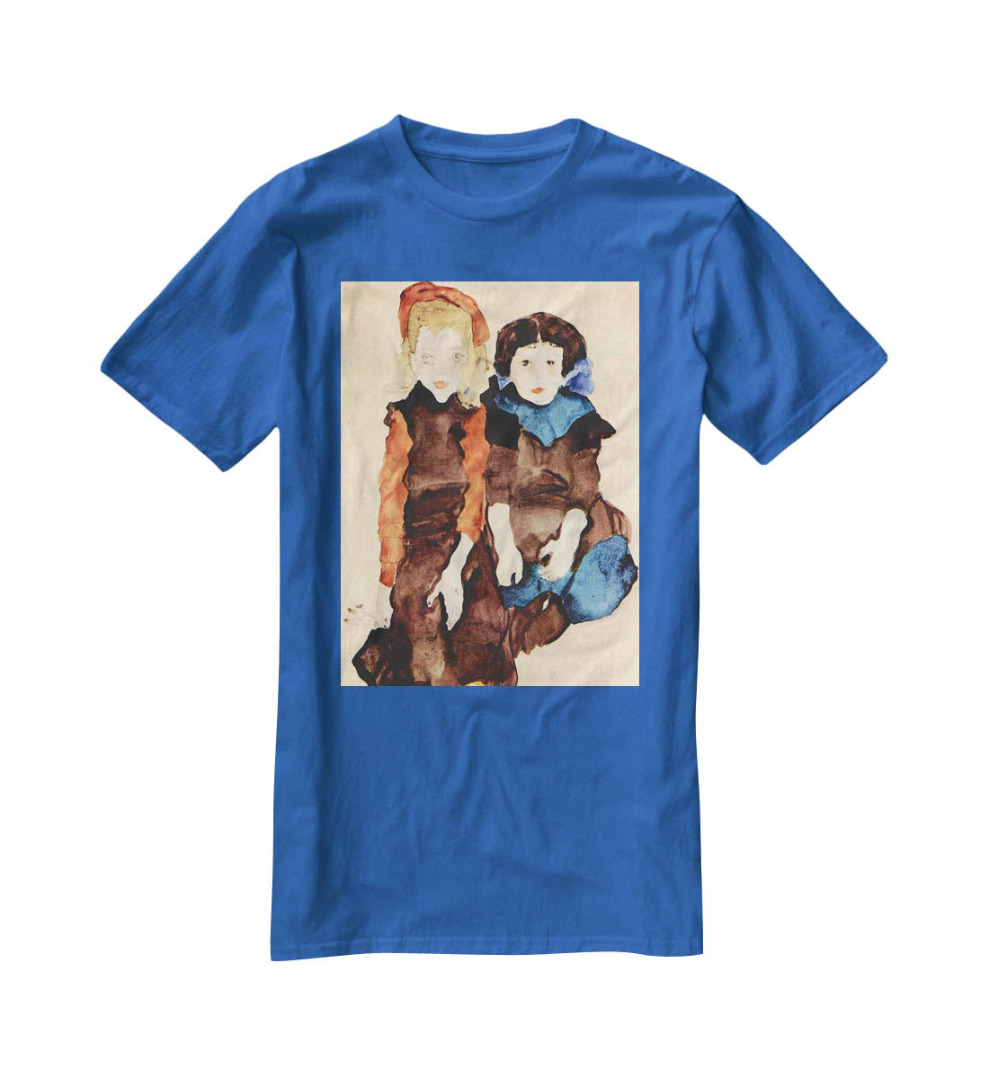 Girls by Egon Schiele T-Shirt - Canvas Art Rocks - 2