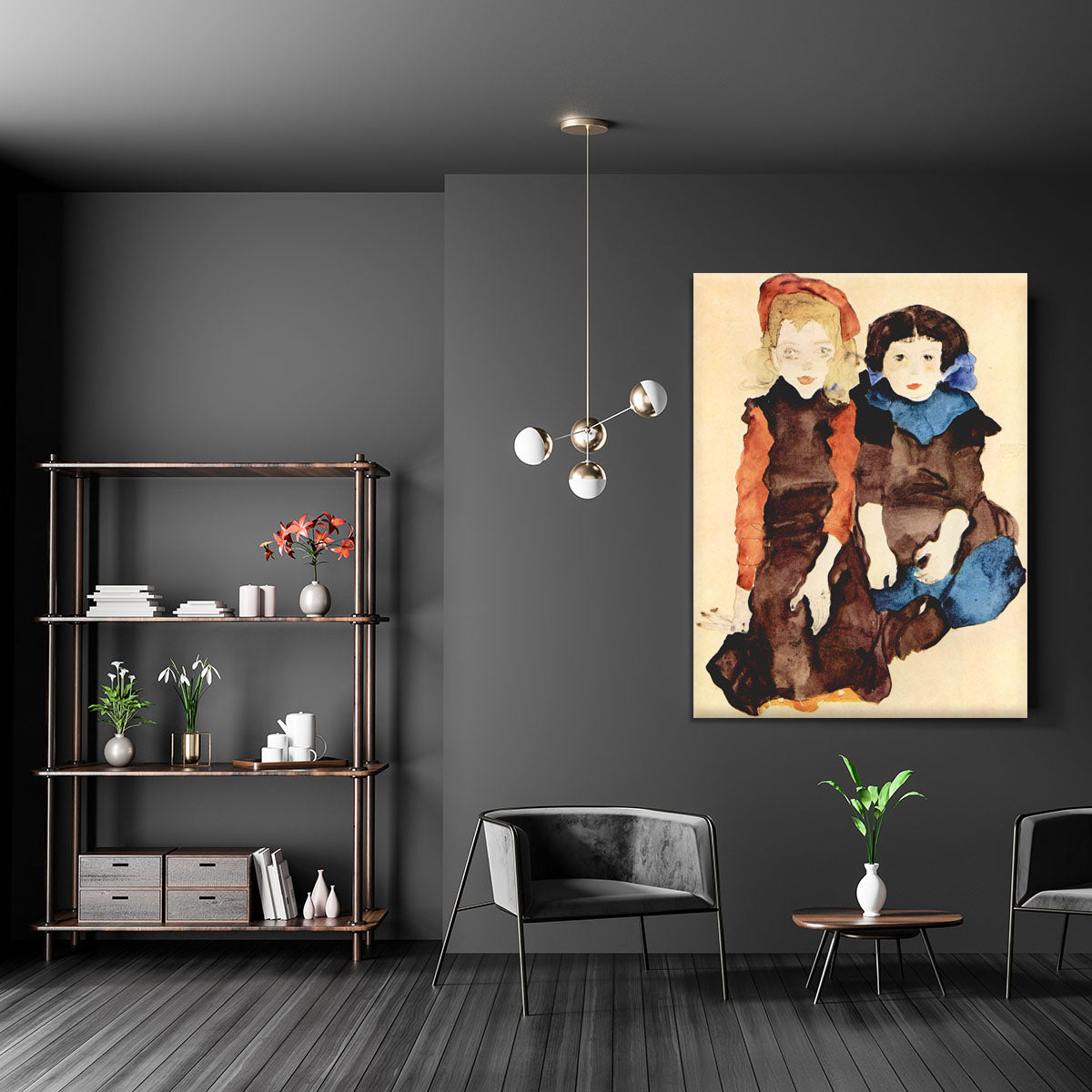Girls by Egon Schiele Canvas Print or Poster - Canvas Art Rocks - 5