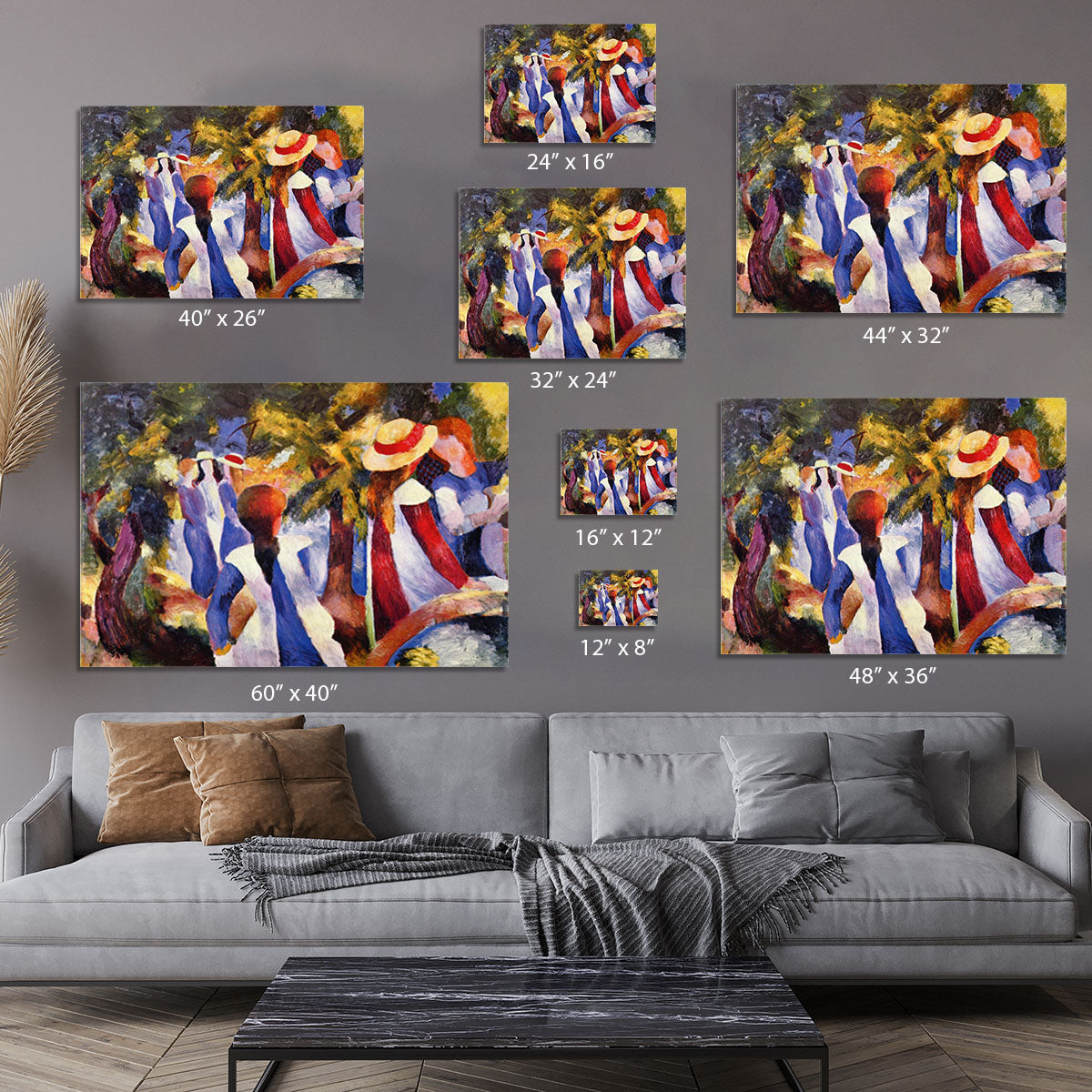 Girls in the Open by August Macke Canvas Print or Poster - Canvas Art Rocks - 7