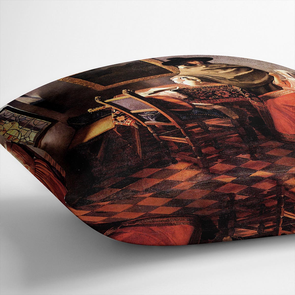 Glass of wine by Vermeer Cushion