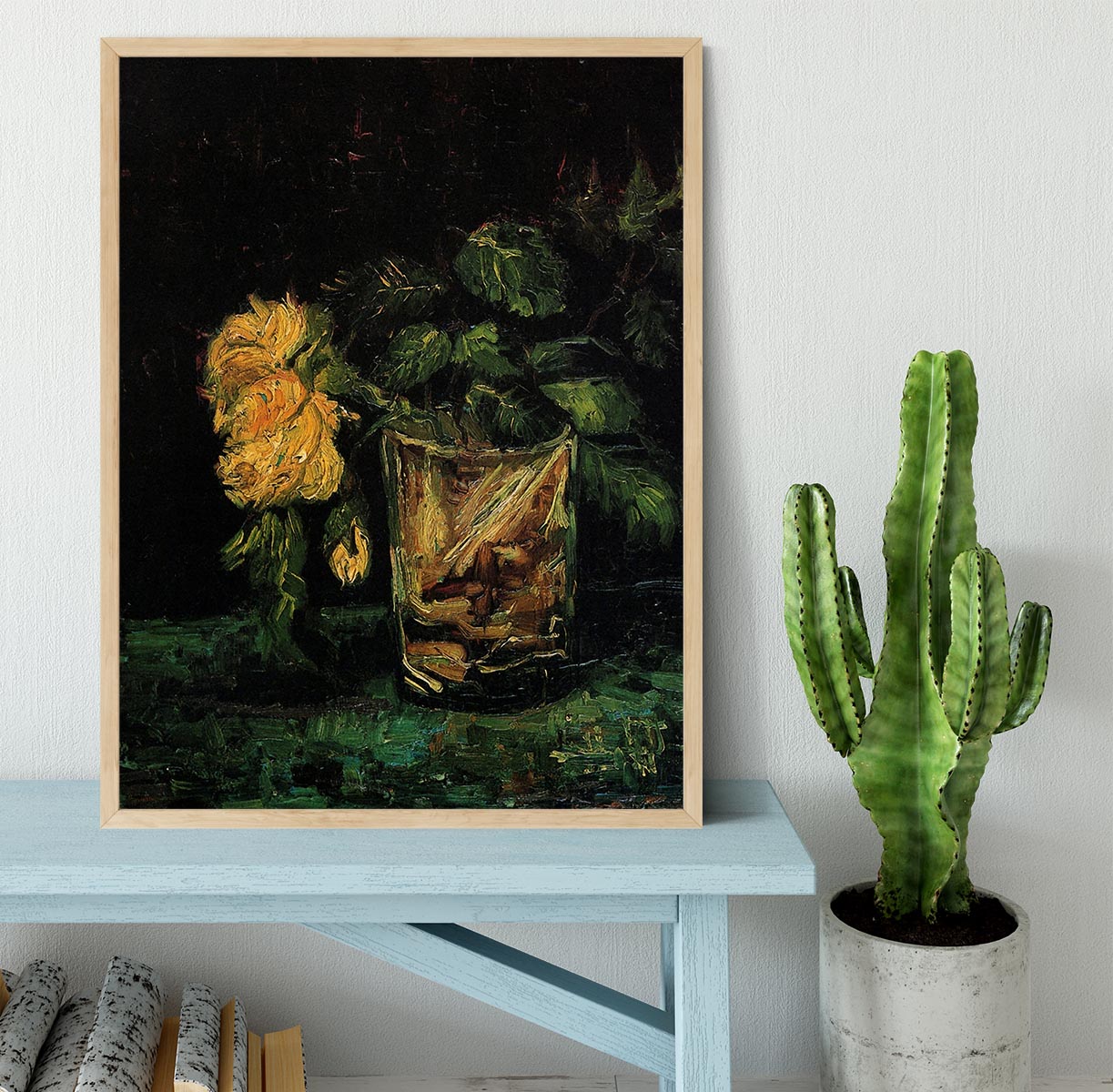 Glass with Roses by Van Gogh Framed Print - Canvas Art Rocks - 4
