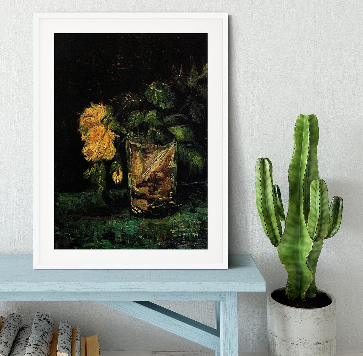 Glass with Roses by Van Gogh Framed Print - Canvas Art Rocks - 5