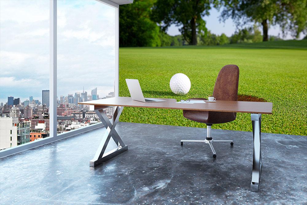 Golf ball close to the hole Wall Mural Wallpaper - Canvas Art Rocks - 3