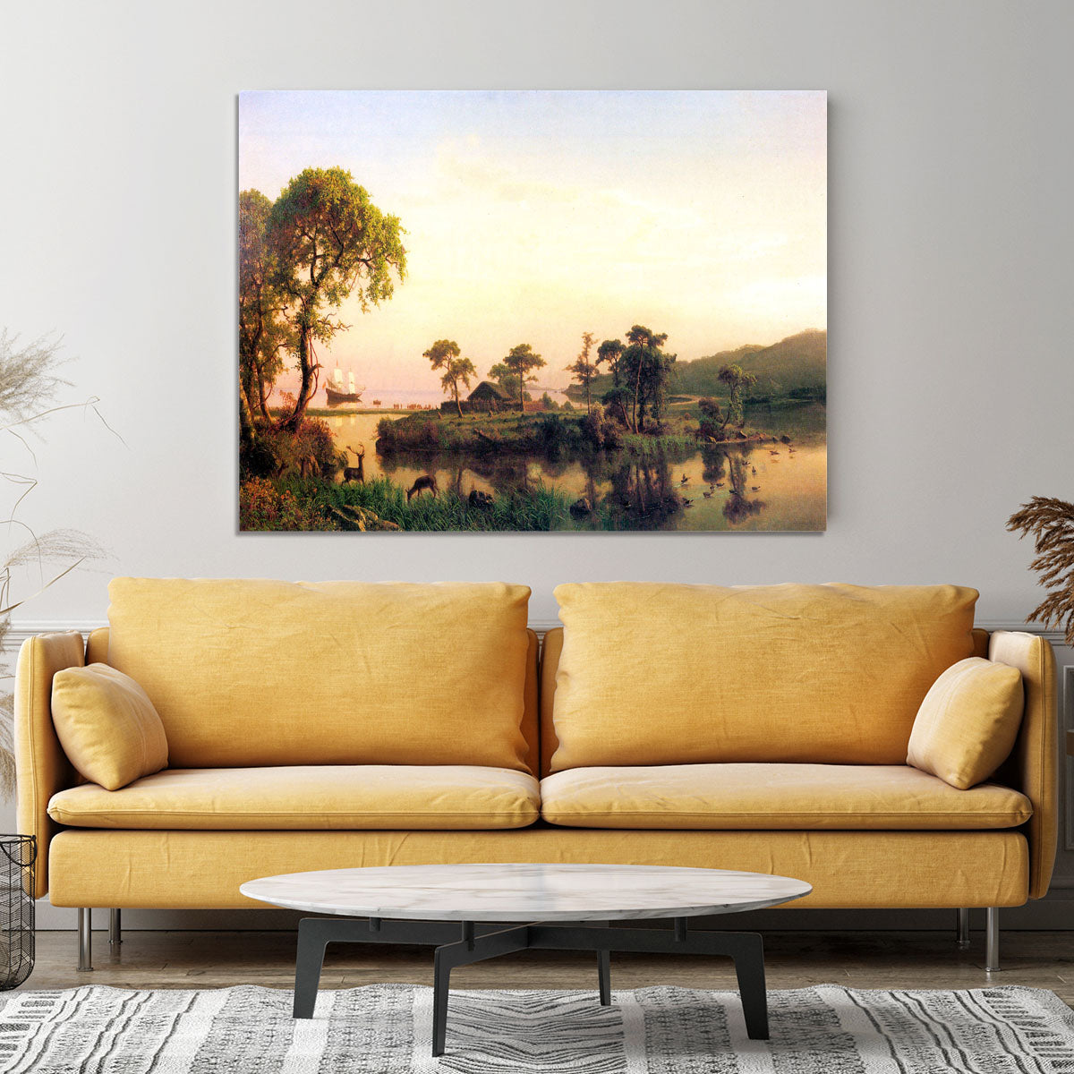 Gosnold on Cuttyhunk 1602 by Bierstadt Canvas Print or Poster - Canvas Art Rocks - 4