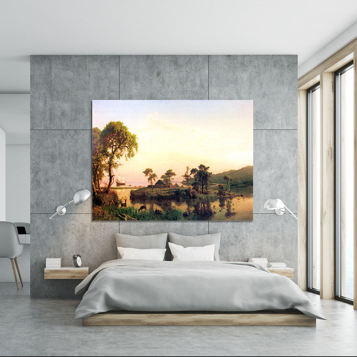 Gosnold on Cuttyhunk 1602 by Bierstadt Canvas Print or Poster - Canvas Art Rocks - 5