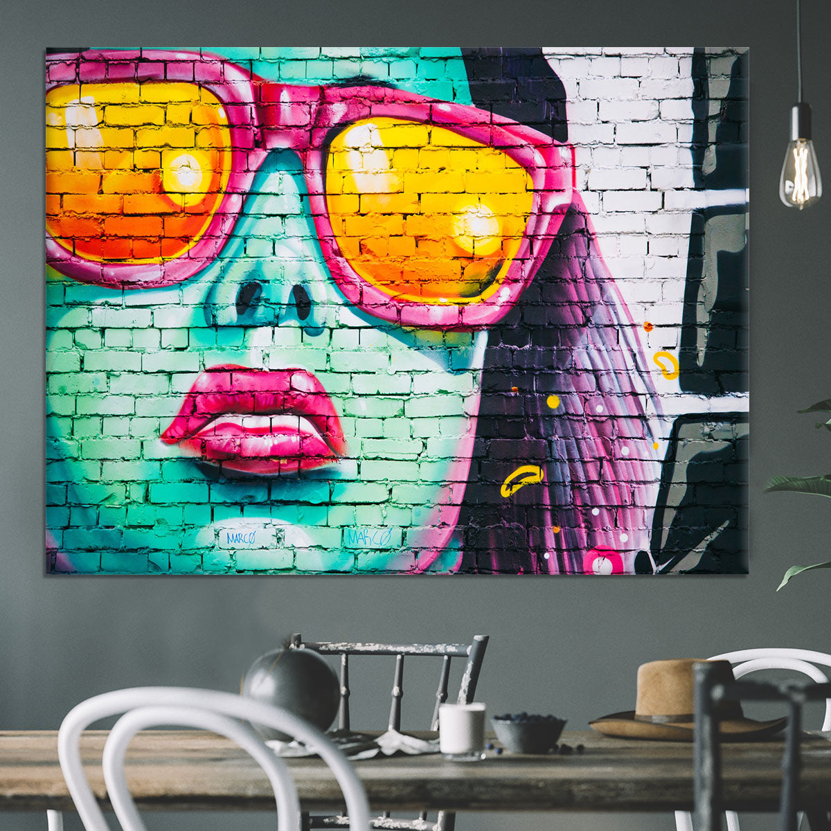 Graffiti Glasses Canvas Print or Poster - Canvas Art Rocks - 3
