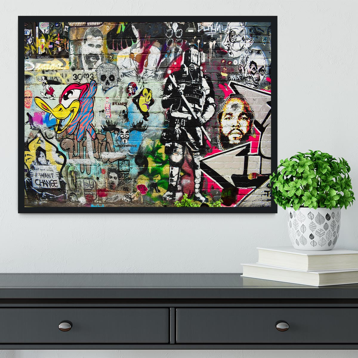 Graffiti Wall Abstract Framed Print - Canvas Art Rocks - 2