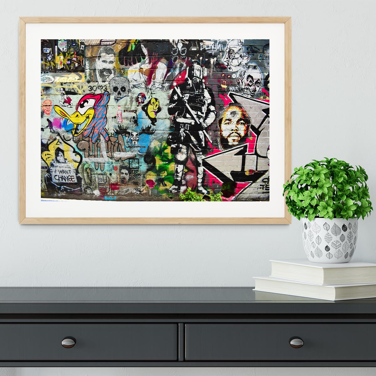 Graffiti Wall Abstract Framed Print - Canvas Art Rocks - 3