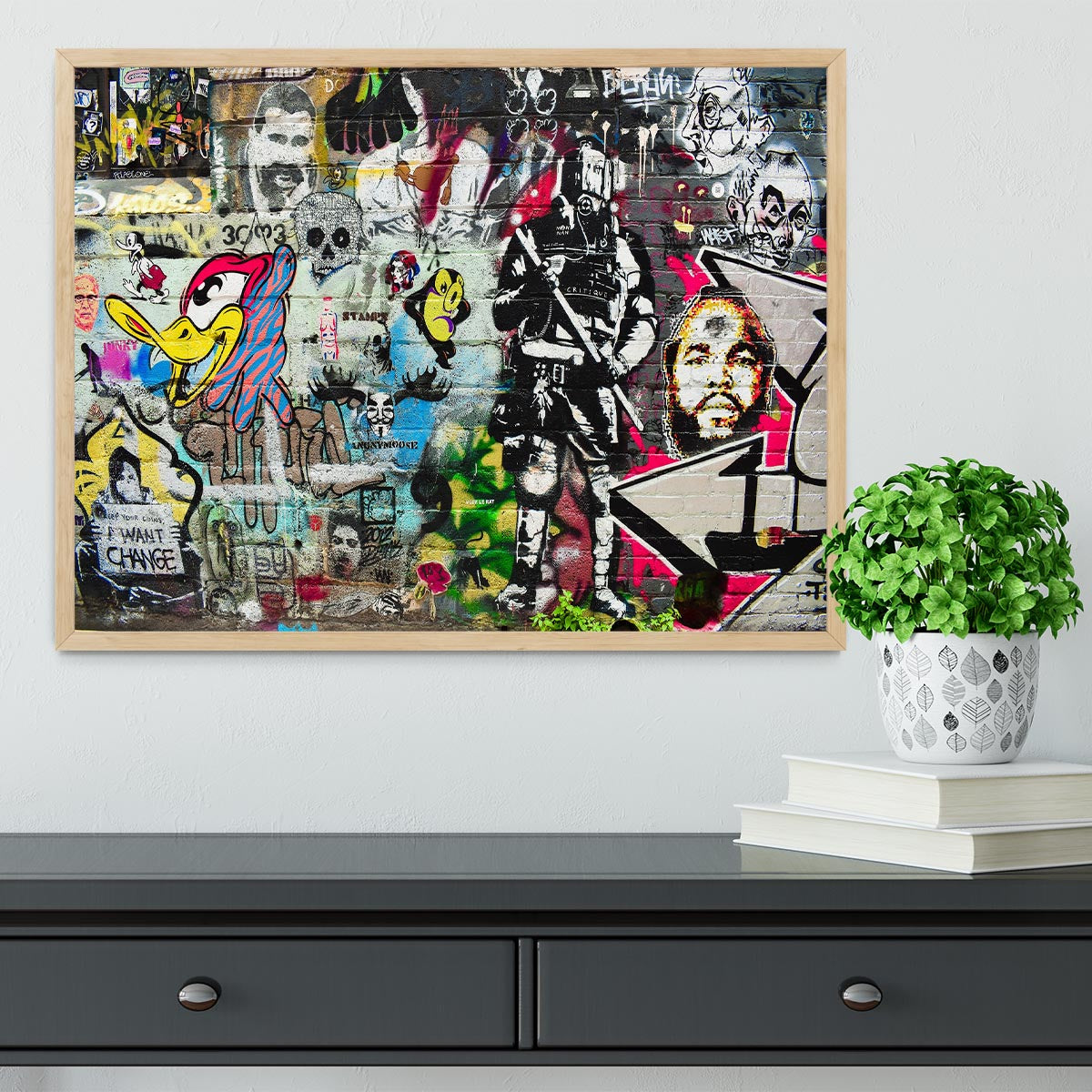 Graffiti Wall Abstract Framed Print - Canvas Art Rocks - 4