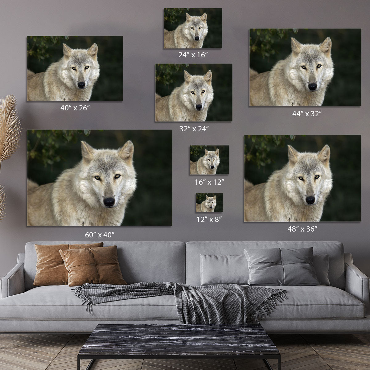 Gray Wolf Portrait in Natural Habitat Canvas Print or Poster - Canvas Art Rocks - 7