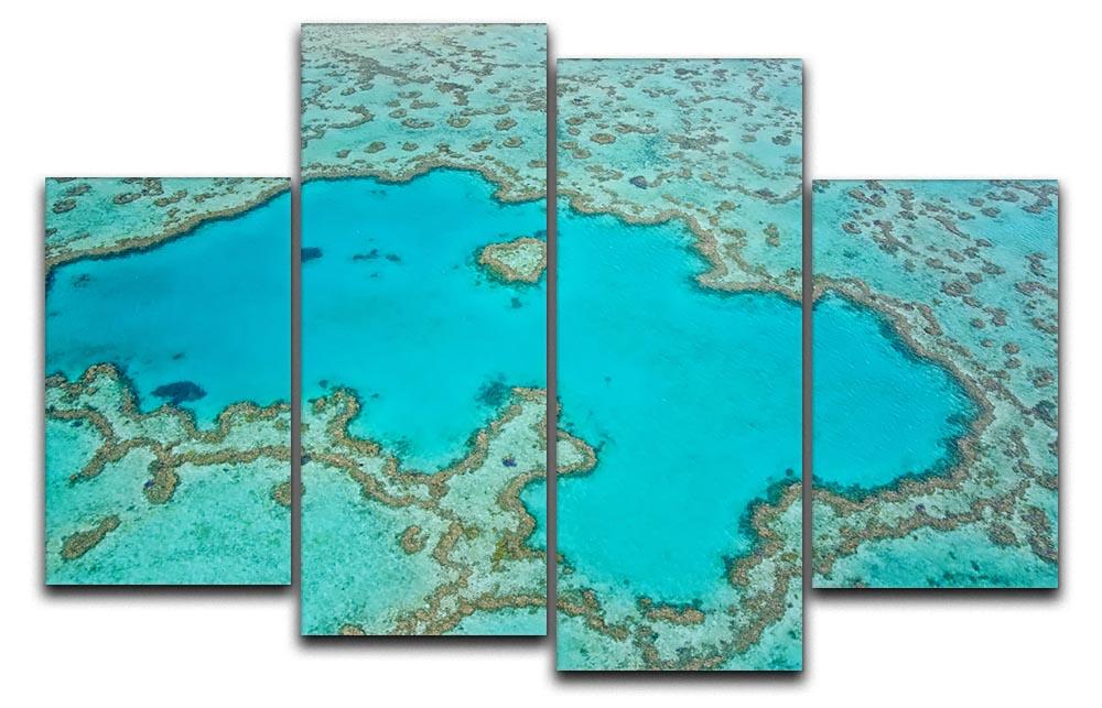 Great Barrier Reef Aerial View 4 Split Panel Canvas - Canvas Art Rocks - 1