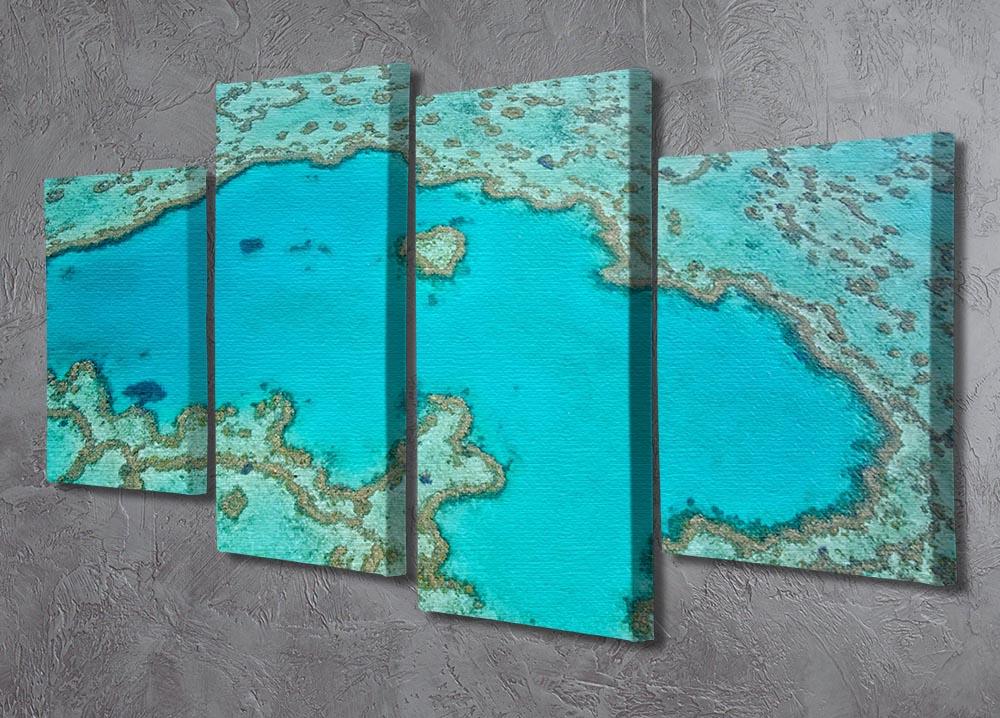 Great Barrier Reef Aerial View 4 Split Panel Canvas - Canvas Art Rocks - 2