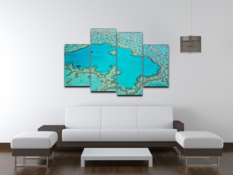 Great Barrier Reef Aerial View 4 Split Panel Canvas - Canvas Art Rocks - 3