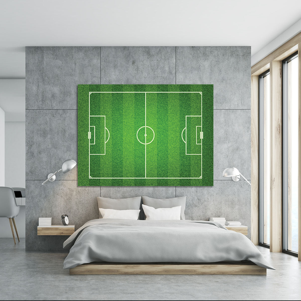 Green grass soccer field Canvas Print or Poster - Canvas Art Rocks - 5