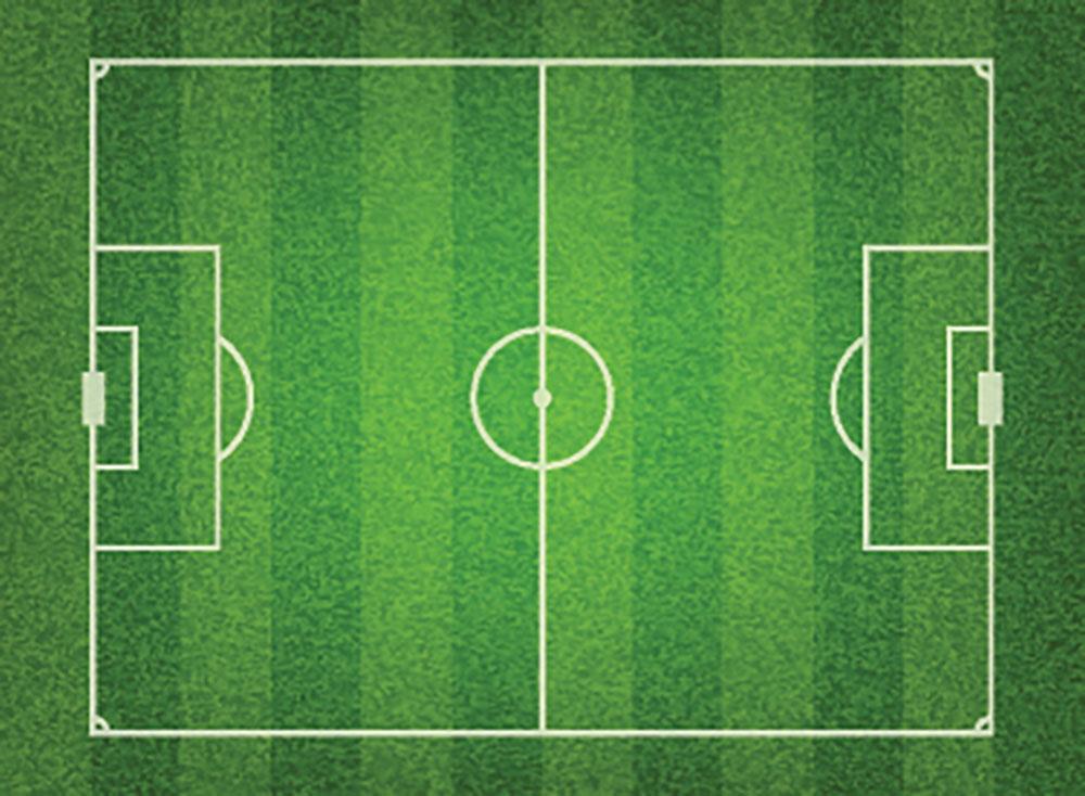 Green grass soccer field Wall Mural Wallpaper - Canvas Art Rocks - 1