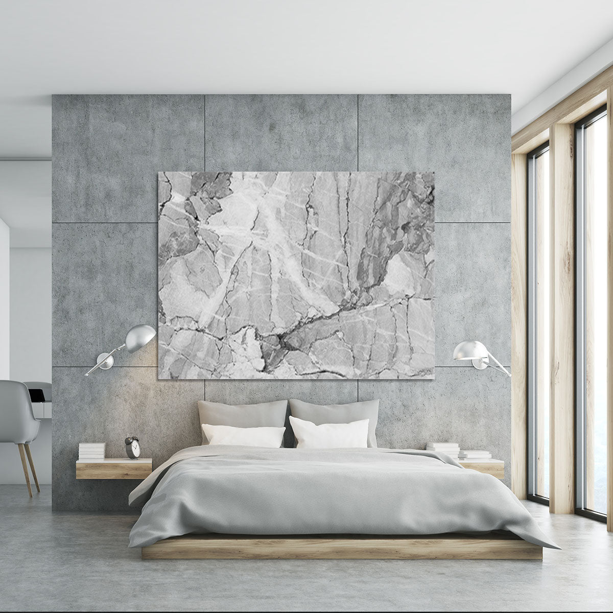 Grey Abstract Textured Marble Canvas Print or Poster - Canvas Art Rocks - 5