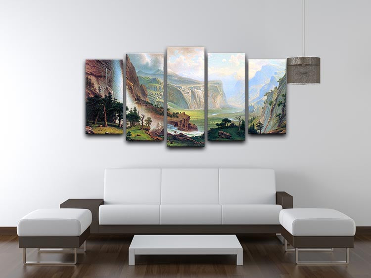 Half Dome in Yosemite by Bierstadt 5 Split Panel Canvas - Canvas Art Rocks - 3