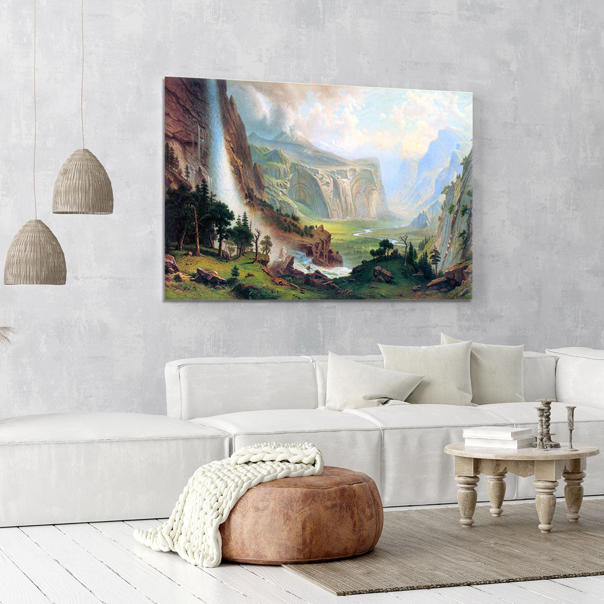 Half Dome in Yosemite by Bierstadt Canvas Print or Poster - Canvas Art Rocks - 6