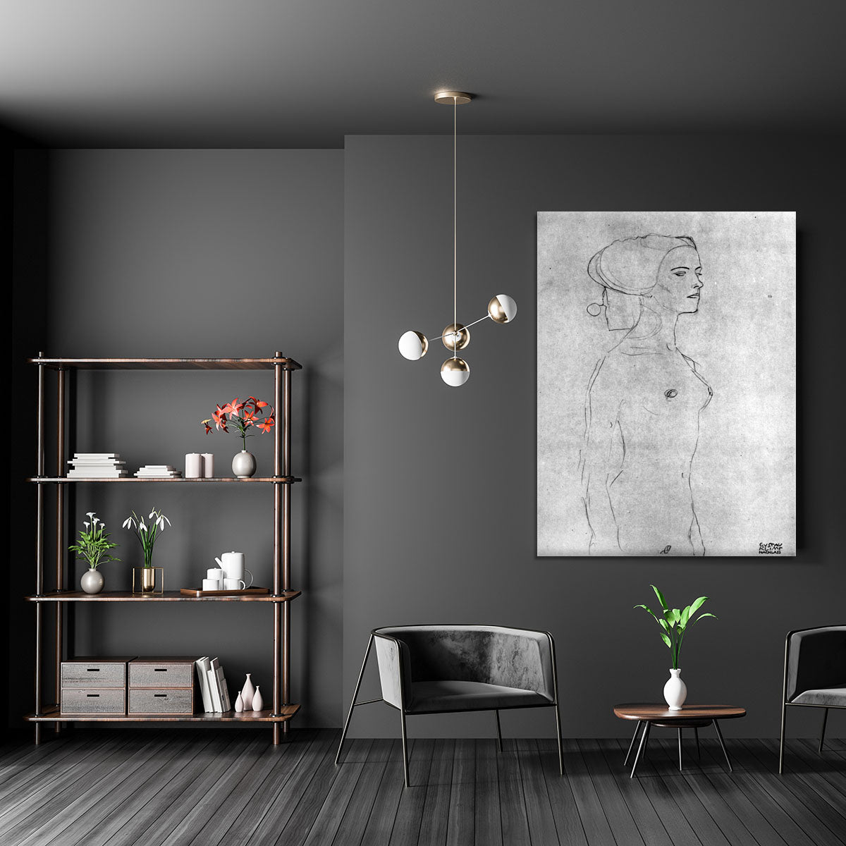 Half a picture to the right Schreitenden by Klimt Canvas Print or Poster - Canvas Art Rocks - 5