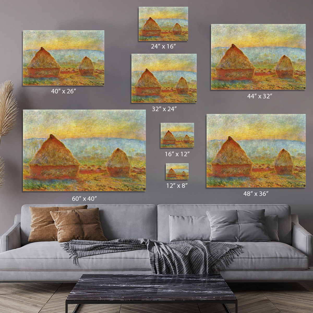Haystack 1 by Monet Canvas Print or Poster - Canvas Art Rocks - 7
