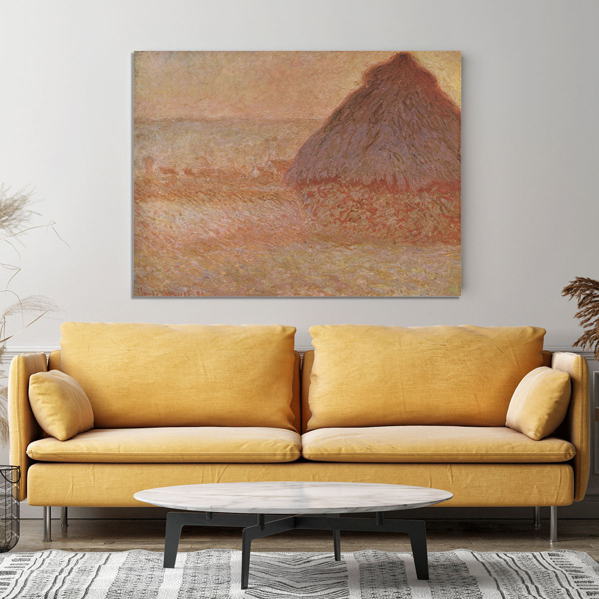 Haystacks at sunset by Monet Canvas Print or Poster - Canvas Art Rocks - 4