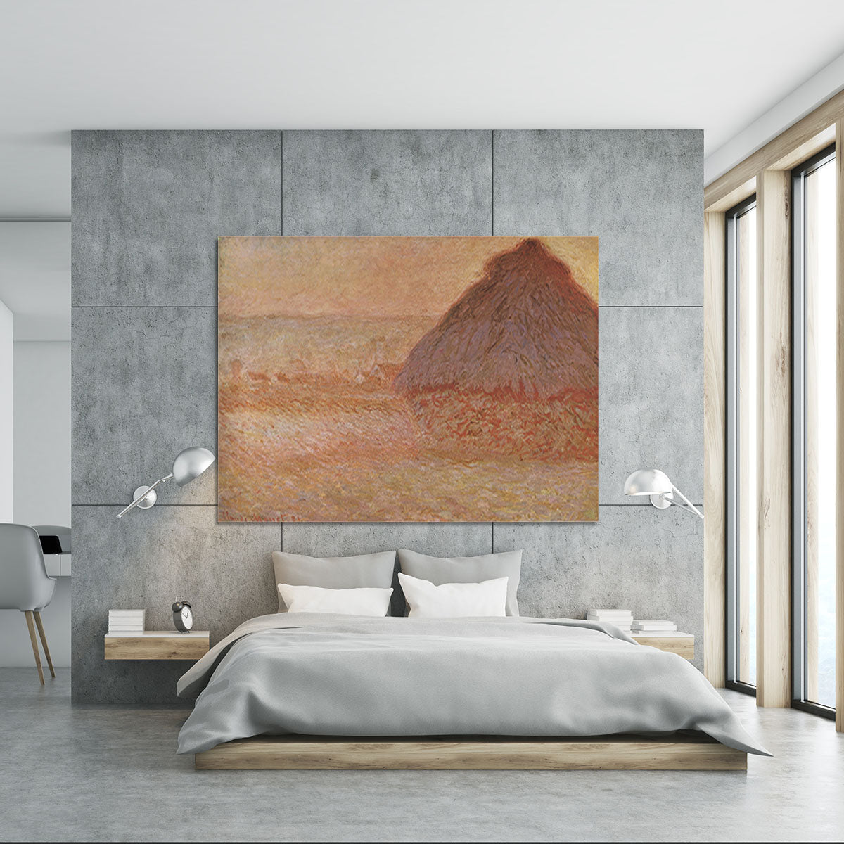 Haystacks at sunset by Monet Canvas Print or Poster - Canvas Art Rocks - 5