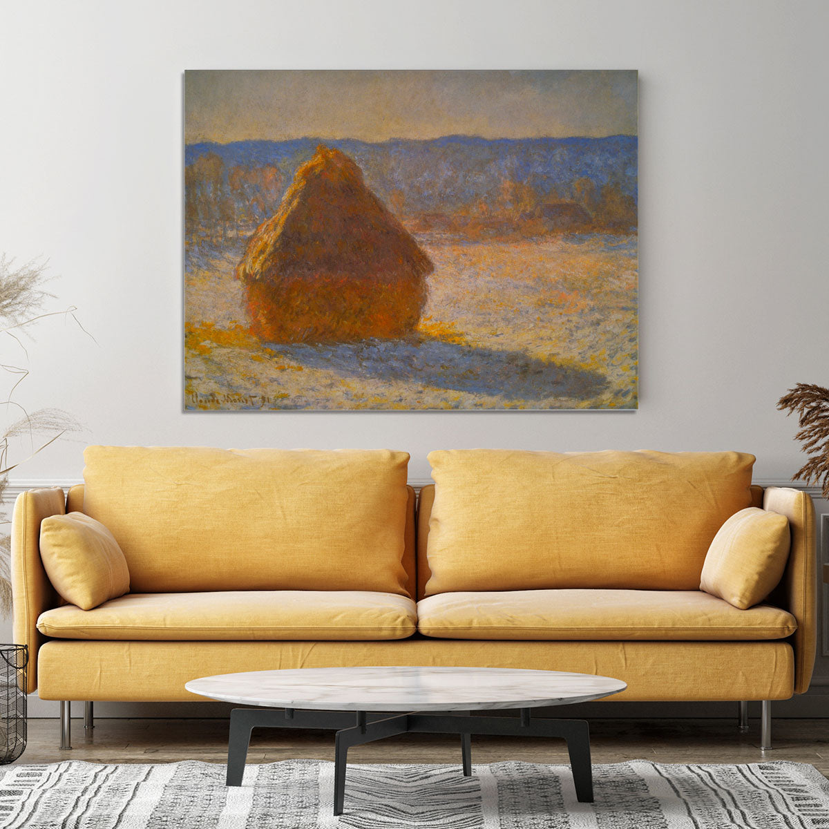 Haystacks in Snow by Monet Canvas Print or Poster - Canvas Art Rocks - 4