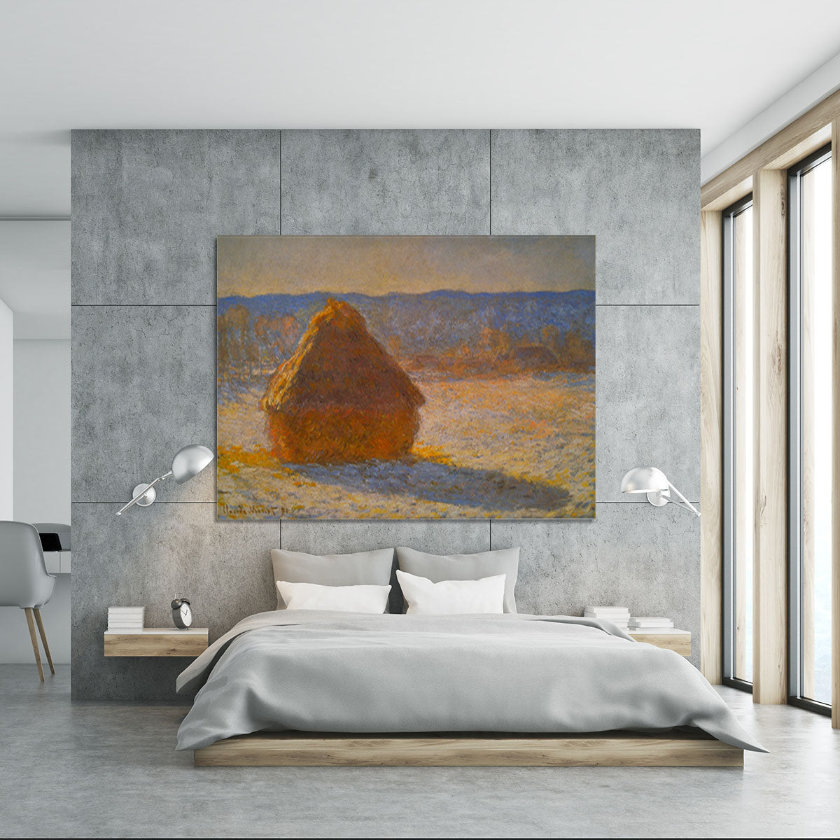 Haystacks in Snow by Monet Canvas Print or Poster - Canvas Art Rocks - 5