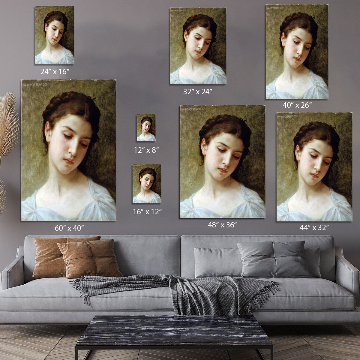 Head Of A Young Girl 1898 By Bouguereau Canvas Print or Poster - Canvas Art Rocks - 7