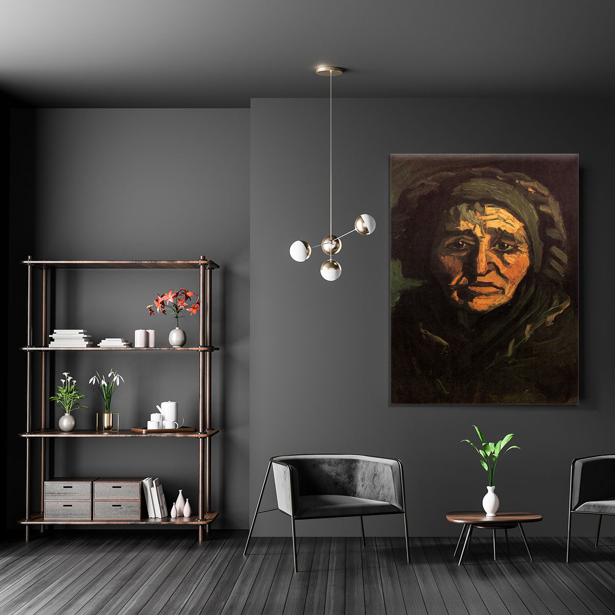 Head of a Peasant Woman with Greenish Lace Cap by Van Gogh Canvas Print or Poster - Canvas Art Rocks - 5