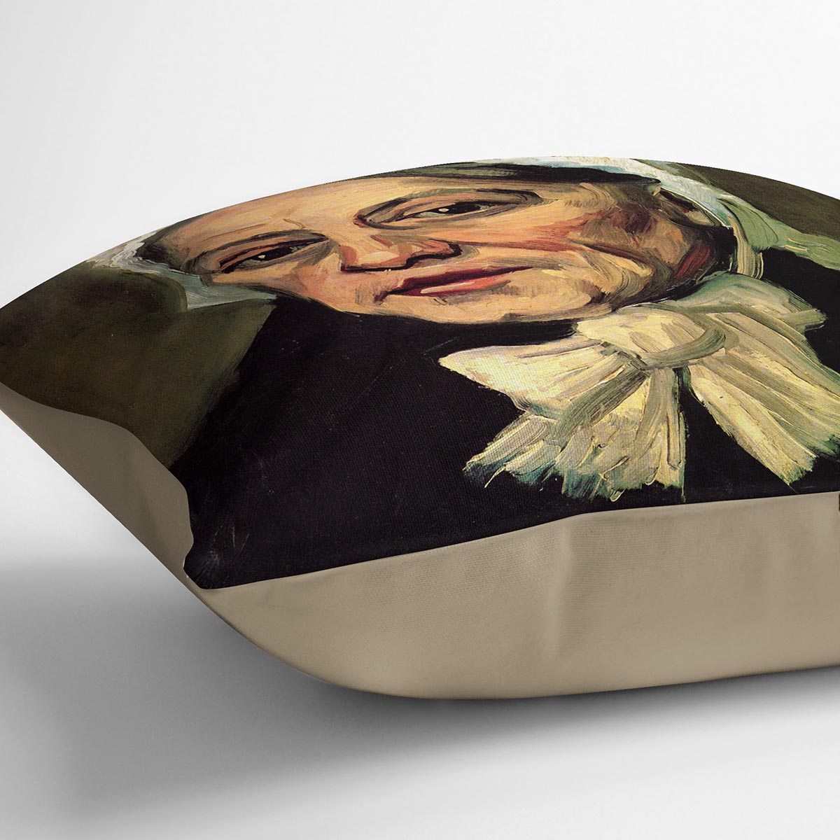 Head of an Old Woman with White Cap The Midwife by Van Gogh Cushion