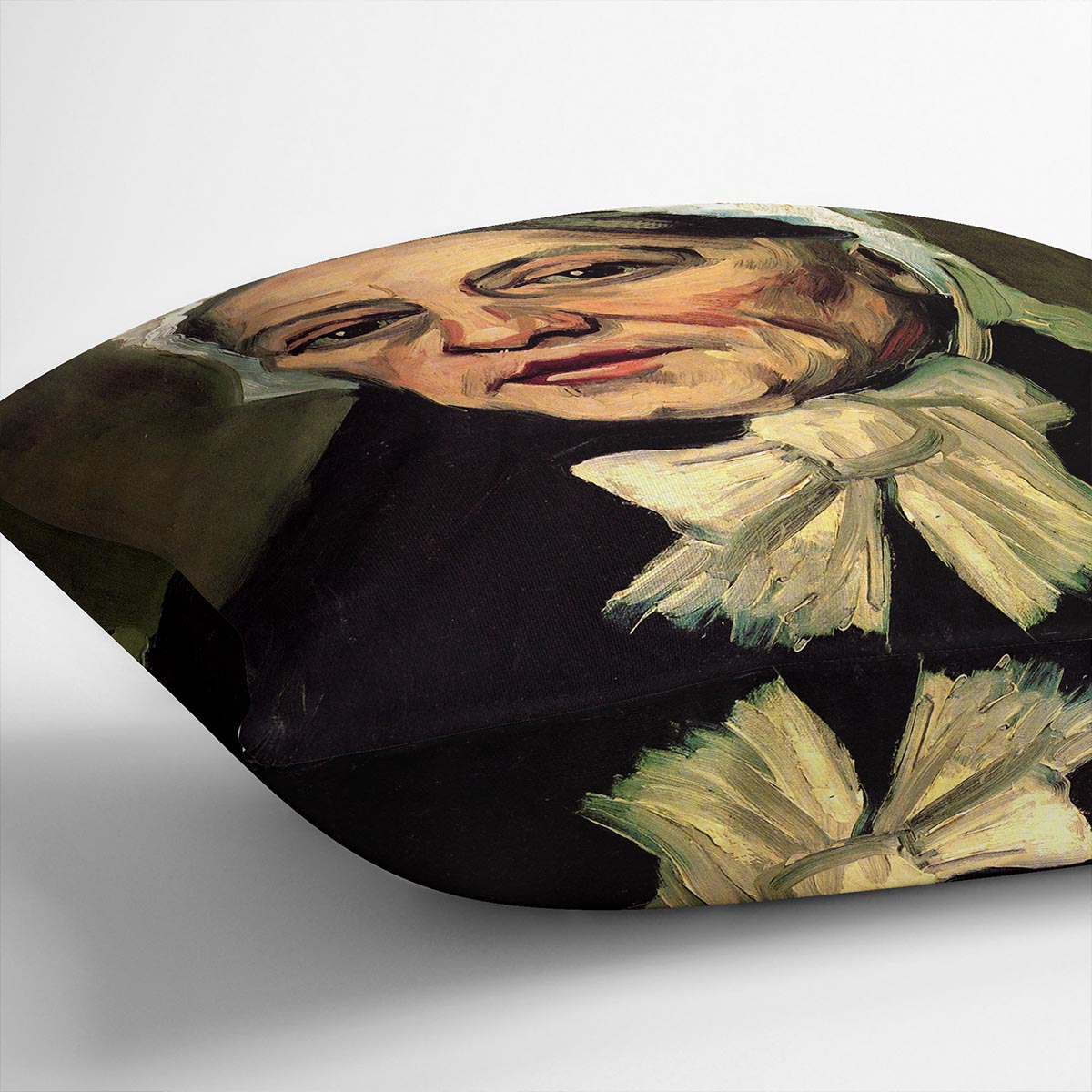 Head of an Old Woman with White Cap The Midwife by Van Gogh Cushion