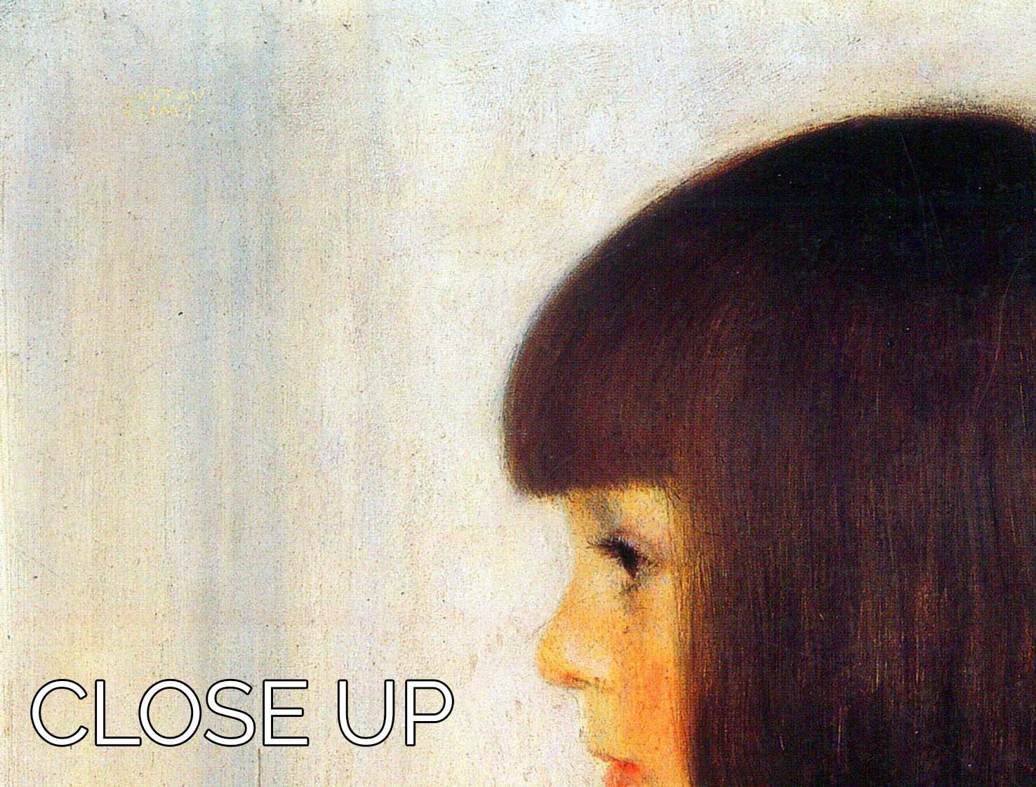 Helene Klimt portrait by Klimt 3 Split Panel Canvas Print - Canvas Art Rocks - 3