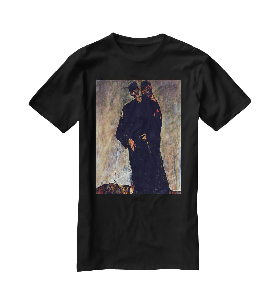 Hermits by Egon Schiele T-Shirt - Canvas Art Rocks - 1