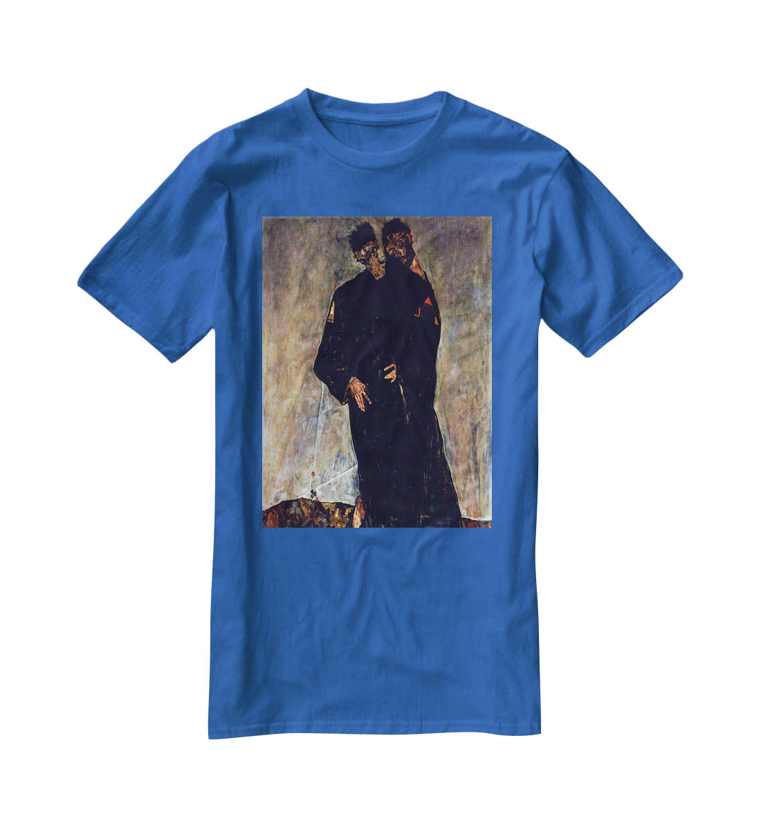 Hermits by Egon Schiele T-Shirt - Canvas Art Rocks - 2