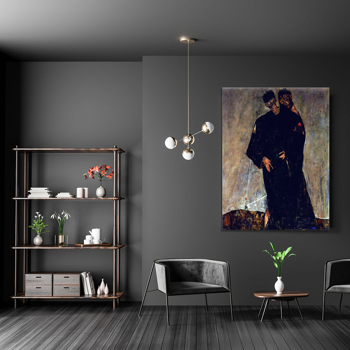 Hermits by Egon Schiele Canvas Print or Poster - Canvas Art Rocks - 5