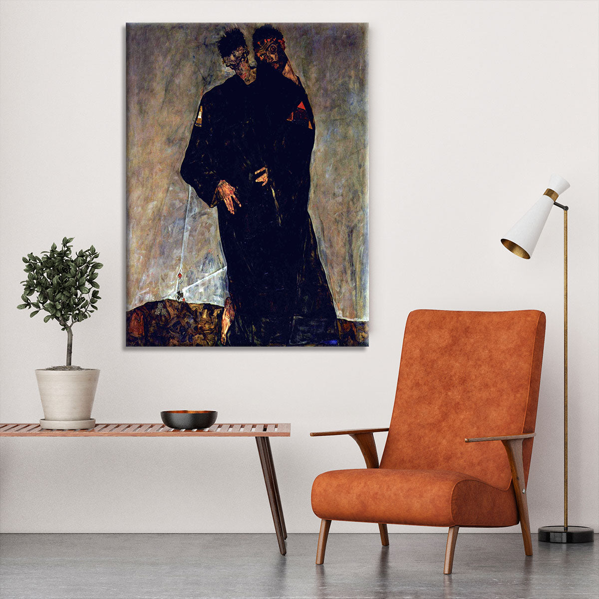 Hermits by Egon Schiele Canvas Print or Poster - Canvas Art Rocks - 6
