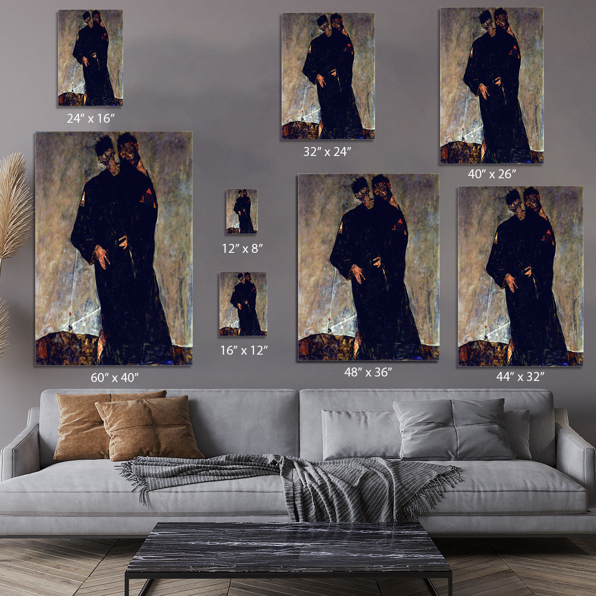 Hermits by Egon Schiele Canvas Print or Poster - Canvas Art Rocks - 7
