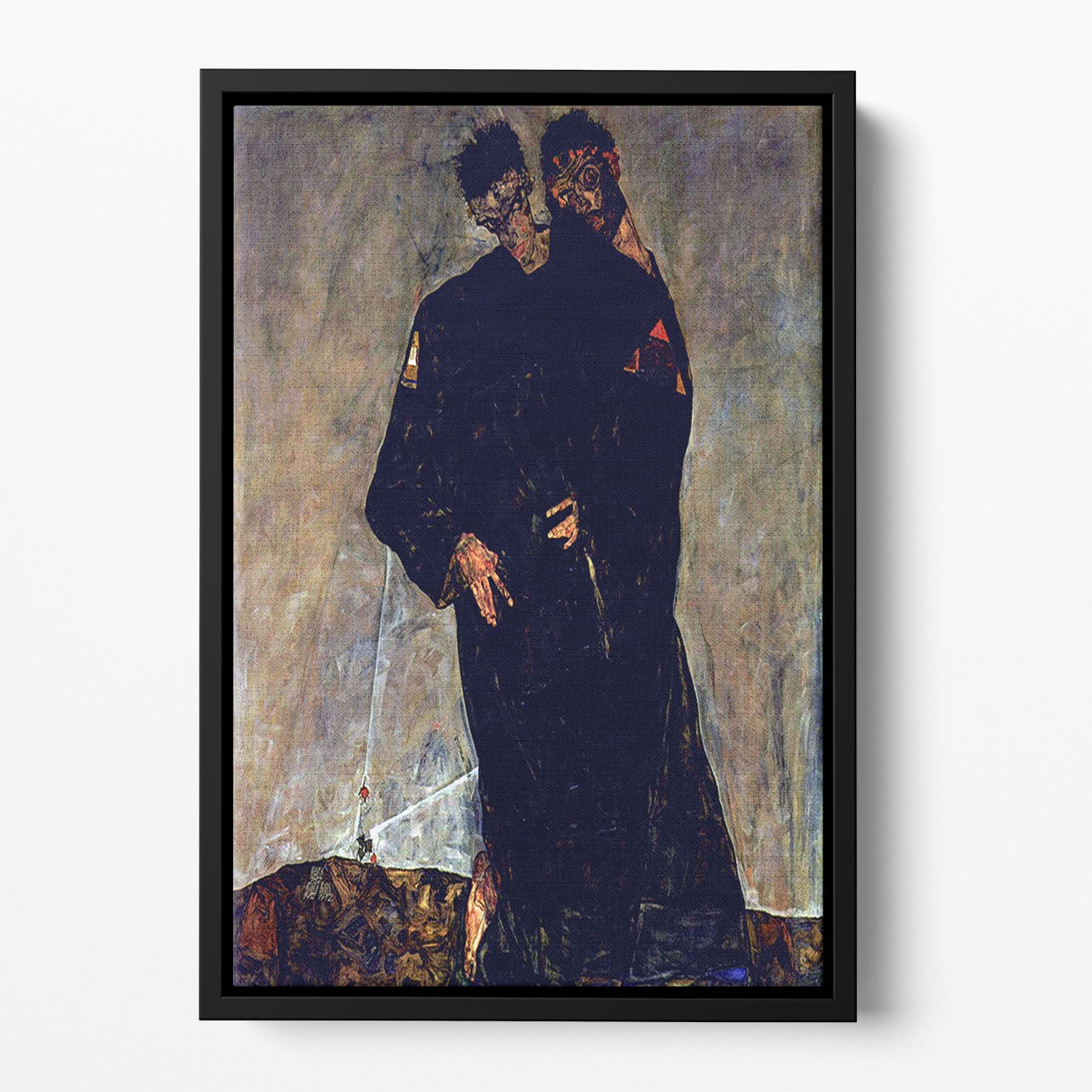 Hermits by Egon Schiele Floating Framed Canvas