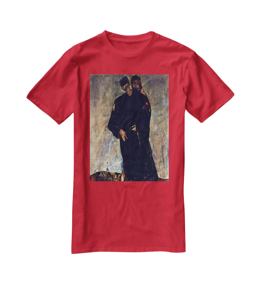 Hermits by Egon Schiele T-Shirt - Canvas Art Rocks - 4