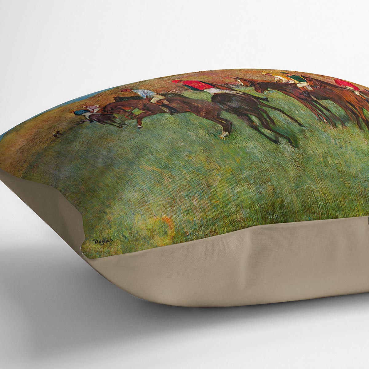 Horse race before the start by Degas Cushion